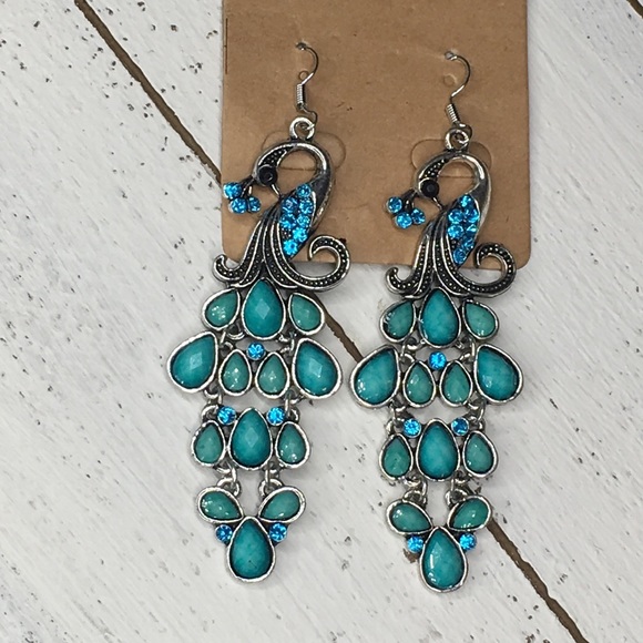 Peacock Earrings - Picture 2 of 6